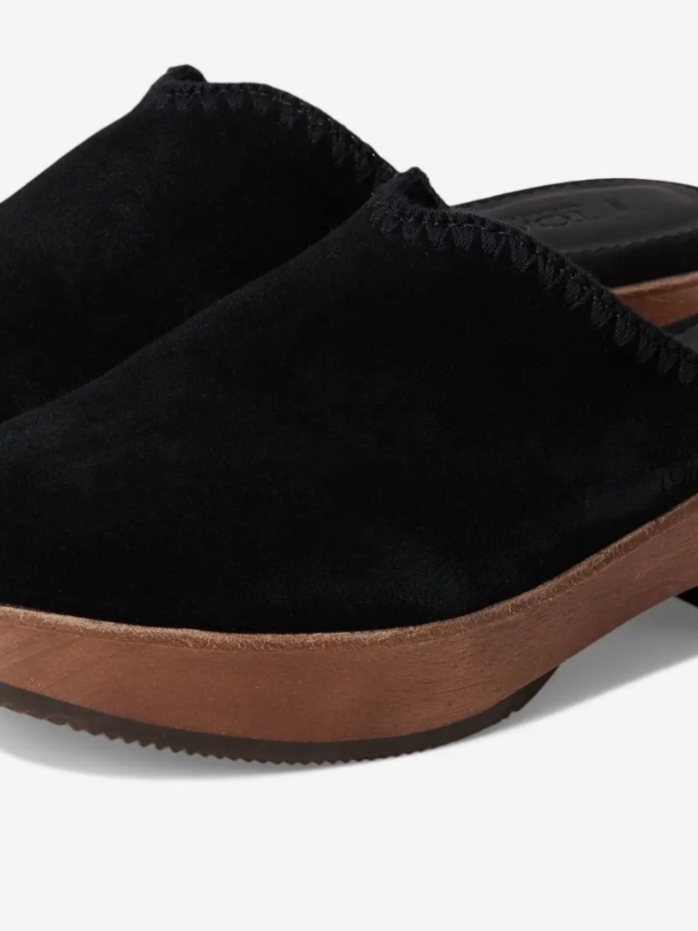 Black, suede clog / mule, by Toms, size 7